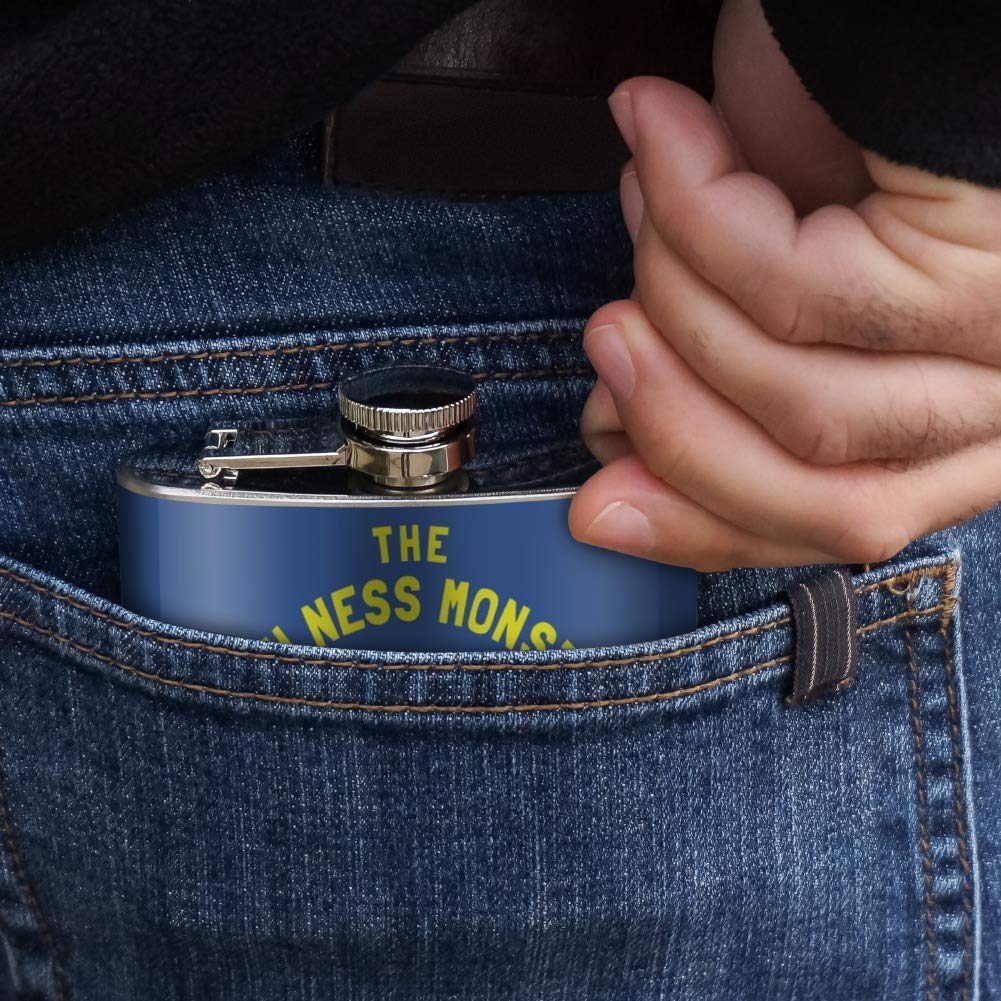 Funny Loch Ness Monster Stainless Steel 5oz Hip Flask - Whiskey Liquor Flask for Outdoor Adventures, Camping & Parties - Unique Novelty Gift for Men & Women