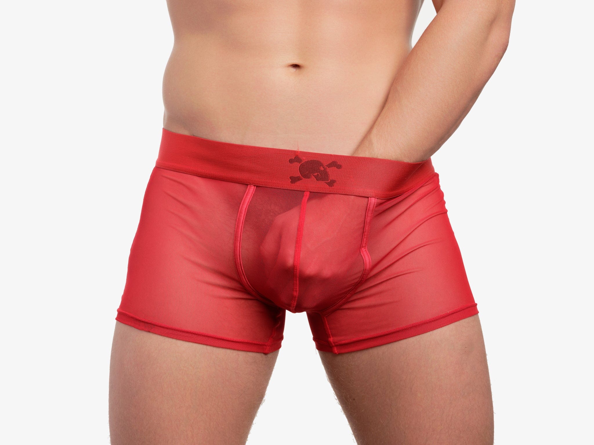 Just The Bones Sheer Trunk Red - Sexy Sheer Underwear for Women | Comfortable & Breathable Lingerie | Perfect for Date Night & Special Occasions