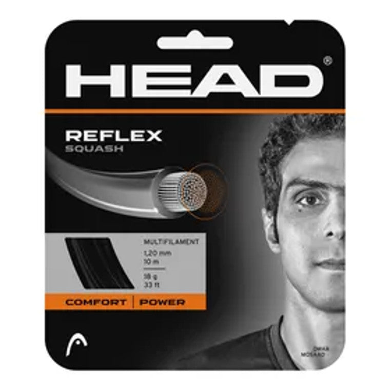 Premium Head Reflex Squash String - High-Performance Badminton & Squash Racket String for Enhanced Control & Power | Perfect for Competitive Play & Training Sessions