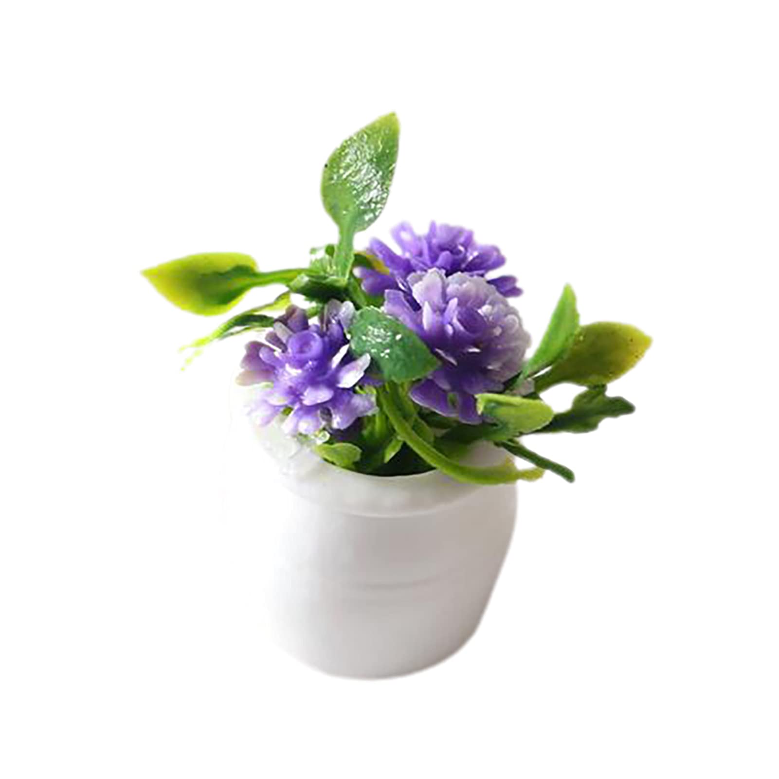 HEVIRGO Miniature Dollhouse Garden Kit - High Simulation Mini Pot Plants, Vivid Color Dollhouse Accessories for Landscape Decor (Purple) | Perfect for DIY Dollhouse Scenes, Fairy Gardens & Miniature Displays