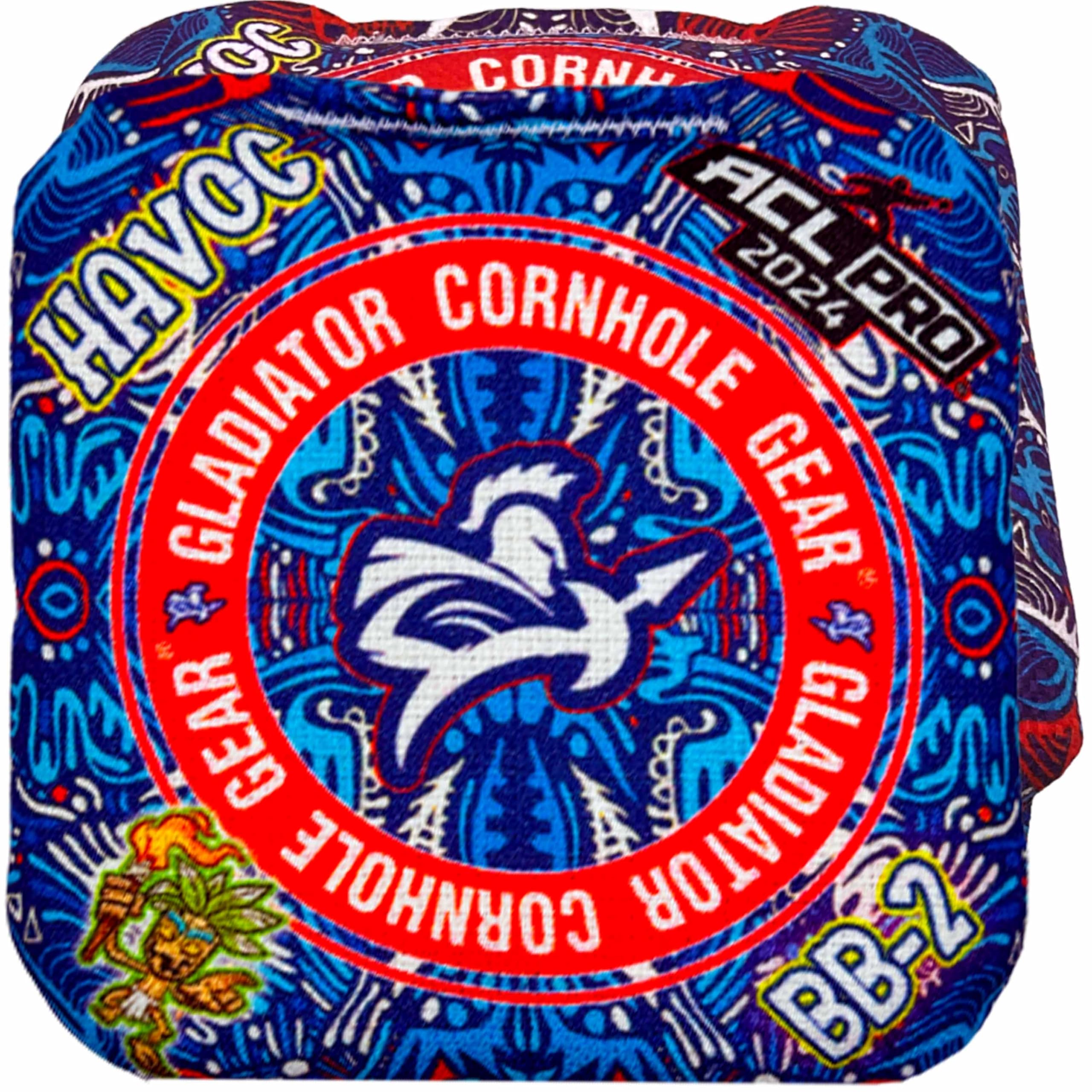 Professional Gladiator Cornhole Bags Set of 4 - Regulation Size & Weight, ACL Pro Approved - Weather Resistant Fast/Medium Cornhole Bean Bags for Outdoor Games, Backyard Parties & Tailgating Events