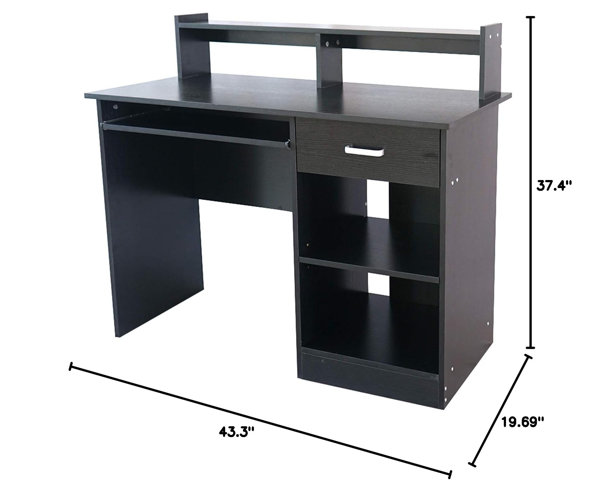 Modern E1 15MM Chipboard Computer Desk - Black Home Office Desk for Small Spaces, Work from Home & Study | Durable & Stylish Workspace Solution
