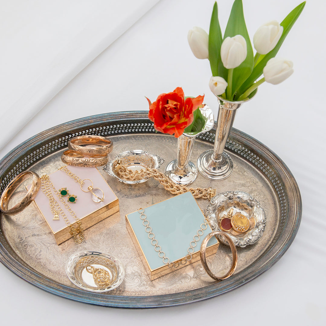 Elegant Pale Pink Enamel & Gold Plated Jewelry Trinket Box - Perfect for Storing Rings, Necklaces & Keepsakes | Gift Idea for Women, Bridesmaids & Special Occasions