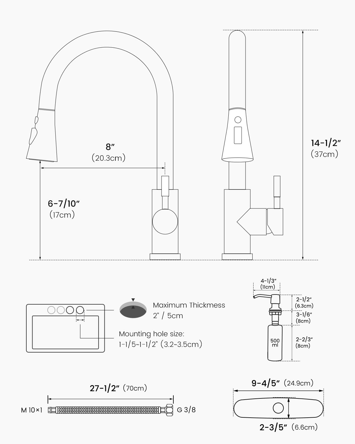 APPASO Touchless Kitchen Faucet with Motion Sensor - Matte Black Hands-Free Faucet with Soap Dispenser & Pull Down Sprayer (3 Spray Modes), S304 Stainless Steel for Modern Kitchens - Perfect for Busy Cooks, Family Homes & Commercial Use