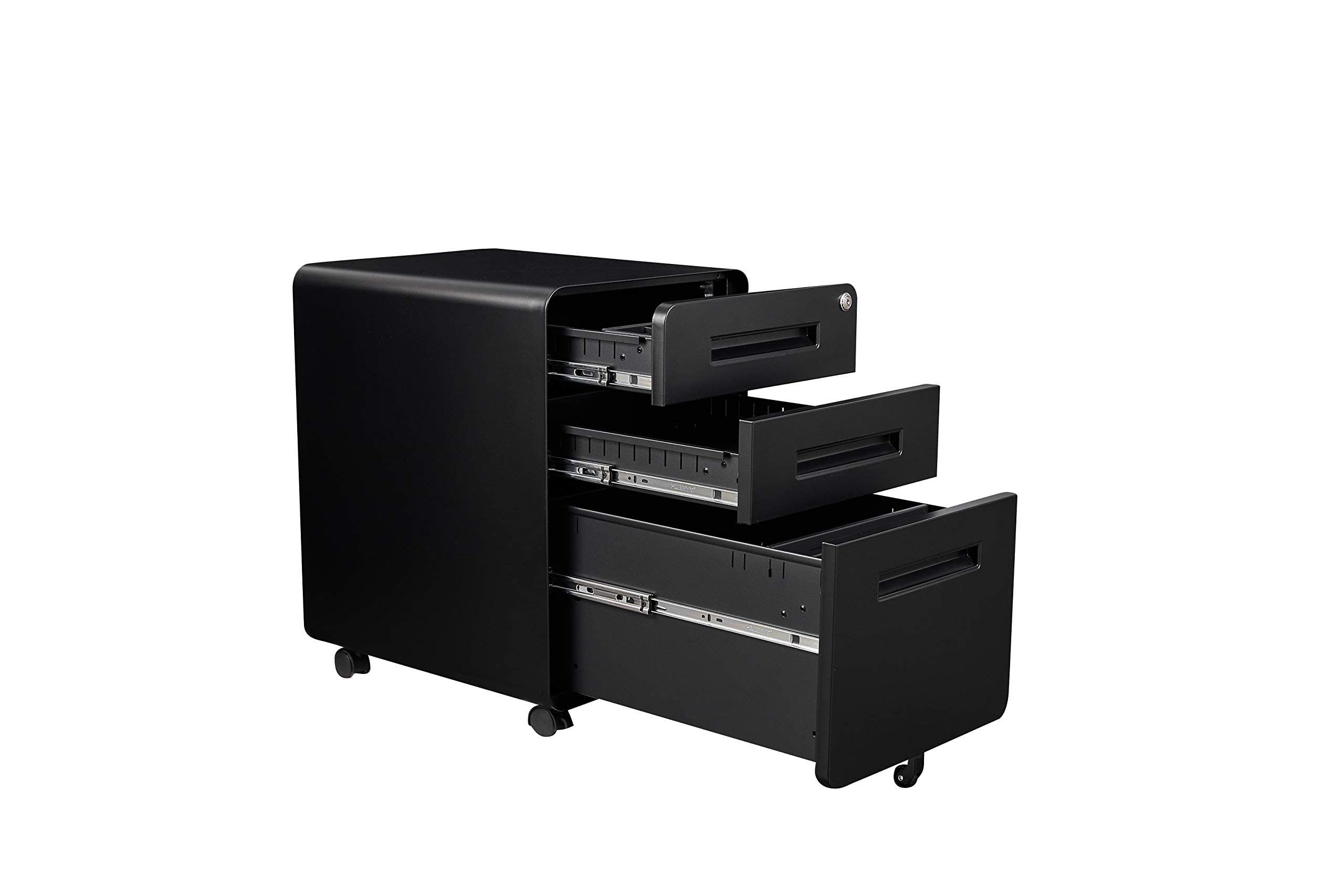 STANI 3 Drawer Metal Filing Cabinet with Lock - Legal/Letter Size Mobile Storage Cabinet for Home & Office - Fully Assembled (Wheels Not Included) - Perfect for Organizing Documents, Files & Office Supplies