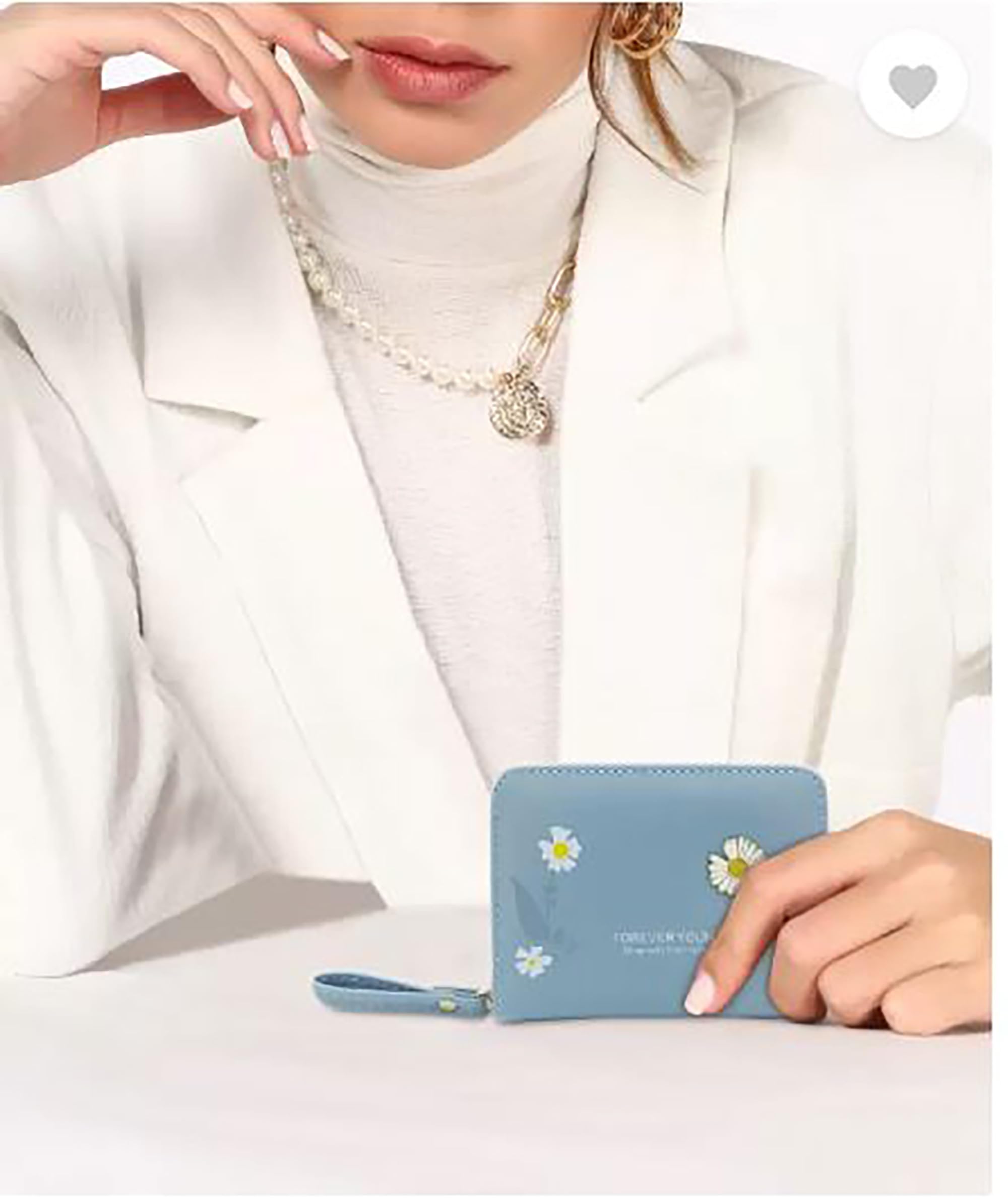 Women's Small Wallet - Slim Credit Card Holder with Zipper & Coin Purse - Secure Mini Wallet for Girls & Women (Blue) - Perfect for Travel, Everyday Use & Gift Giving
