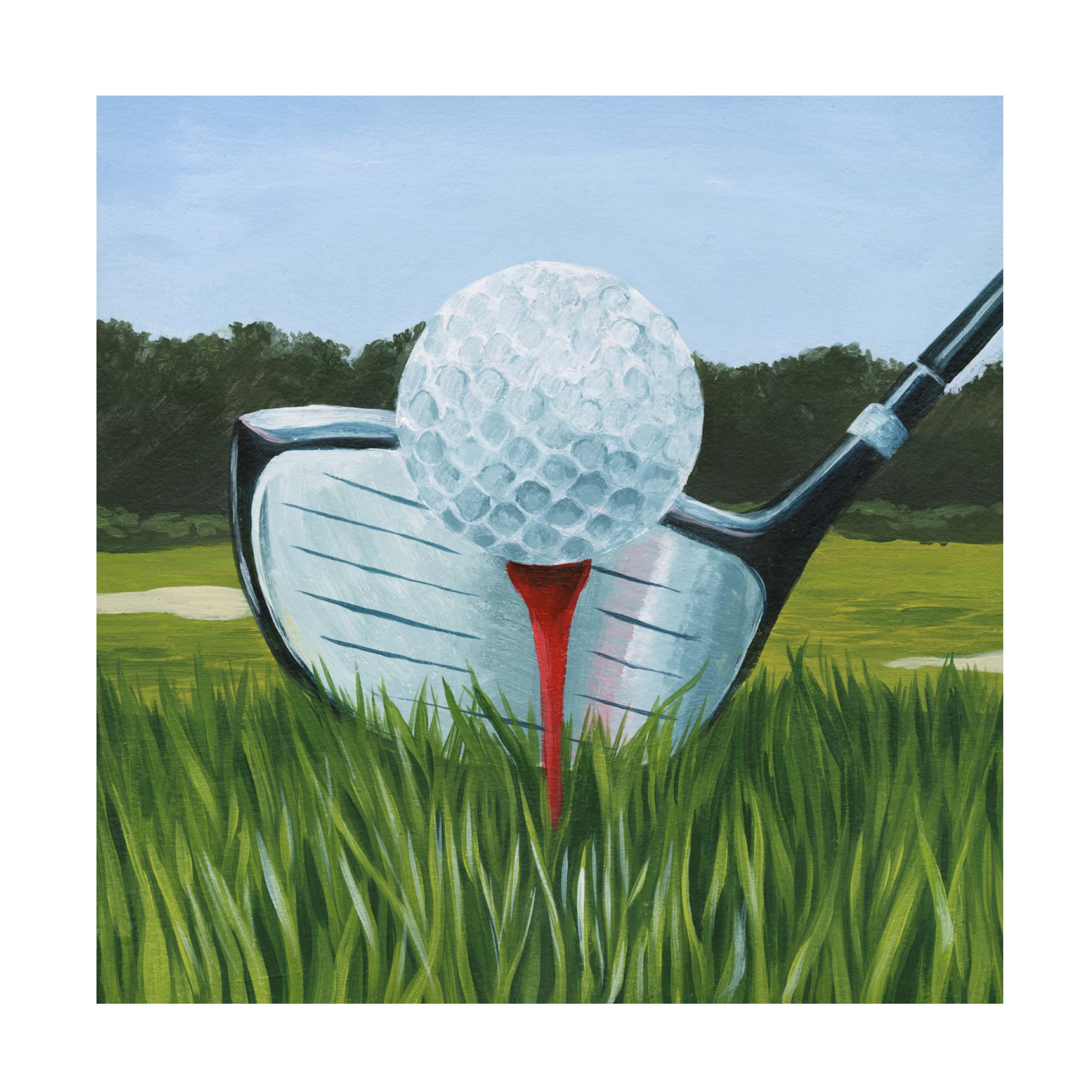 Trademark Fine Art 'Tee Off I' Golf-Themed Canvas Wall Art by Grace Popp - Perfect for Living Room, Office, or Golf Lover's Home Decor