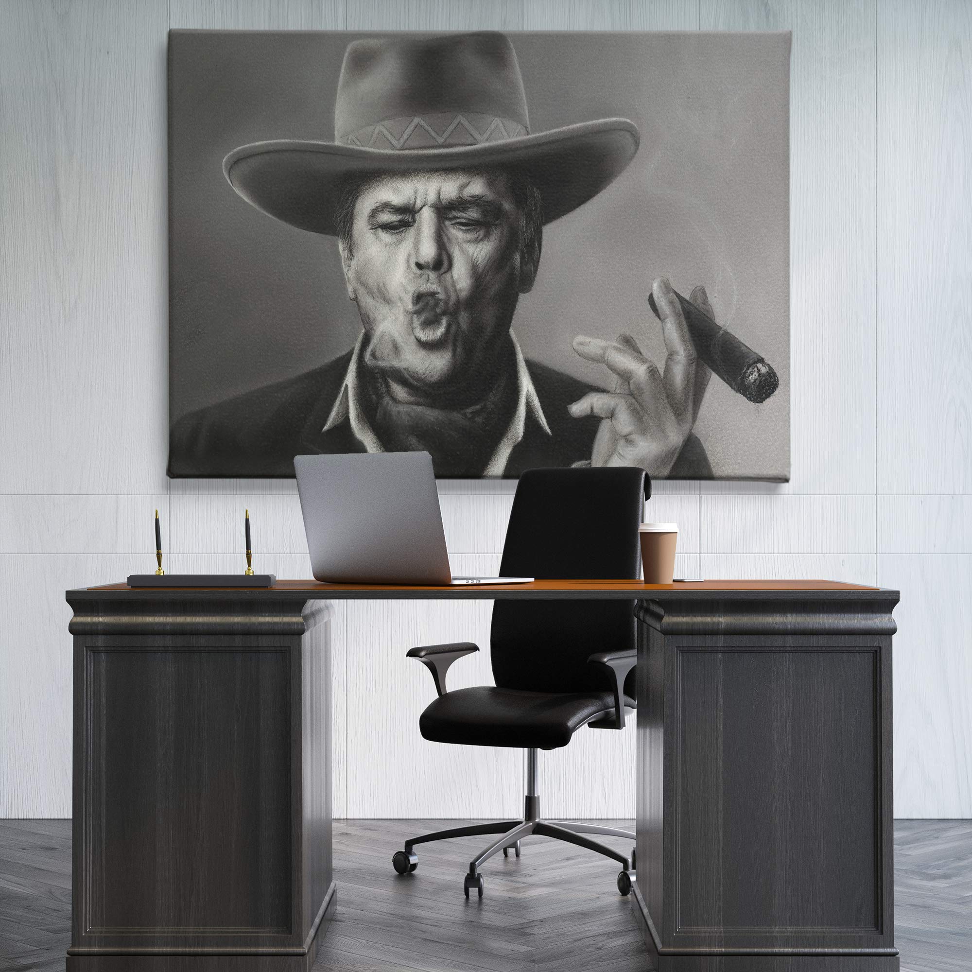 Jack Nicholson Smoking Canvas Wall Art - 36