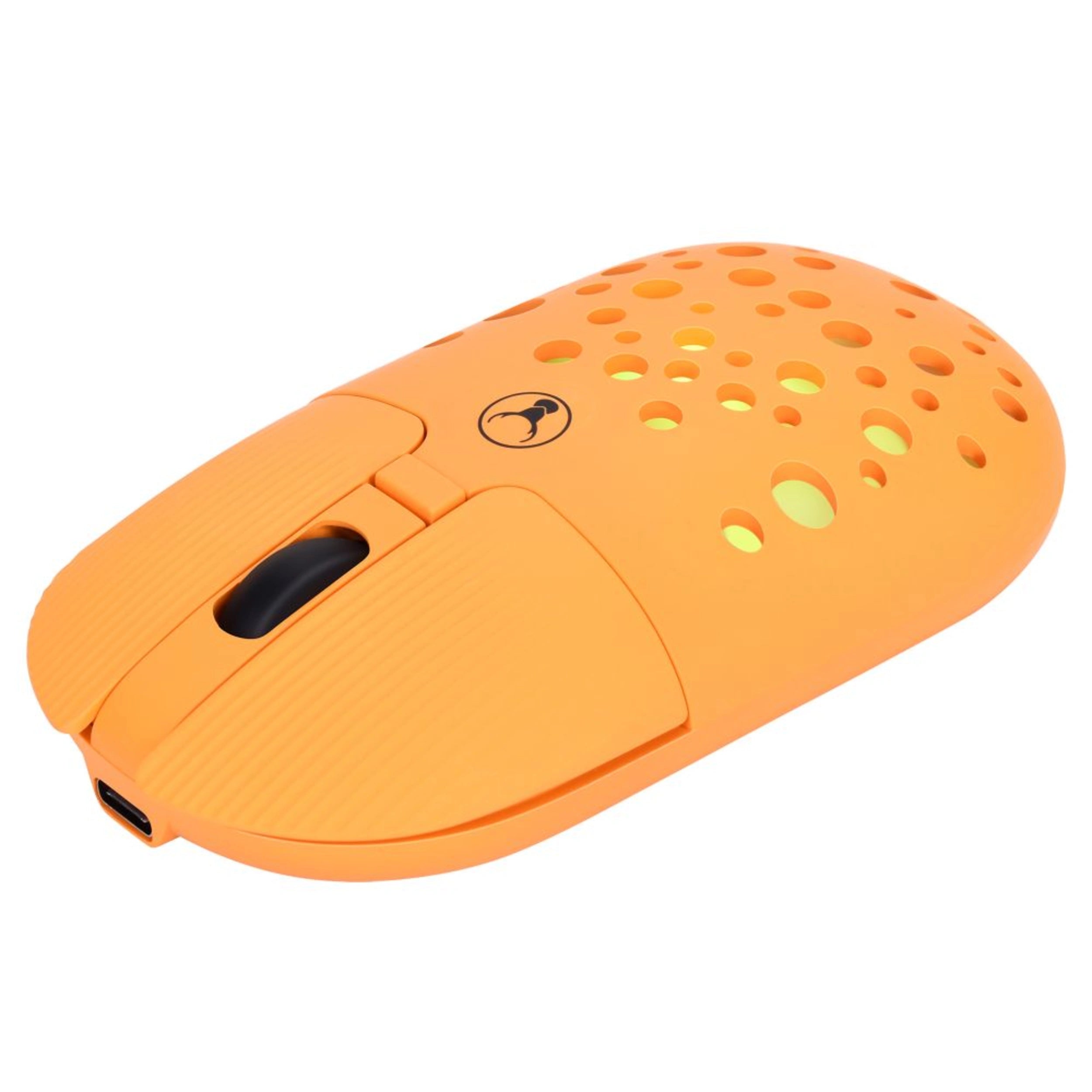 Bonelk Wireless RGB Gaming Mouse with 4D Buttons, 1200 DPI, USB-C Rechargeable, Ergonomic Design - Perfect for PC Gaming, Office Work, and Graphic Design (Orange)
