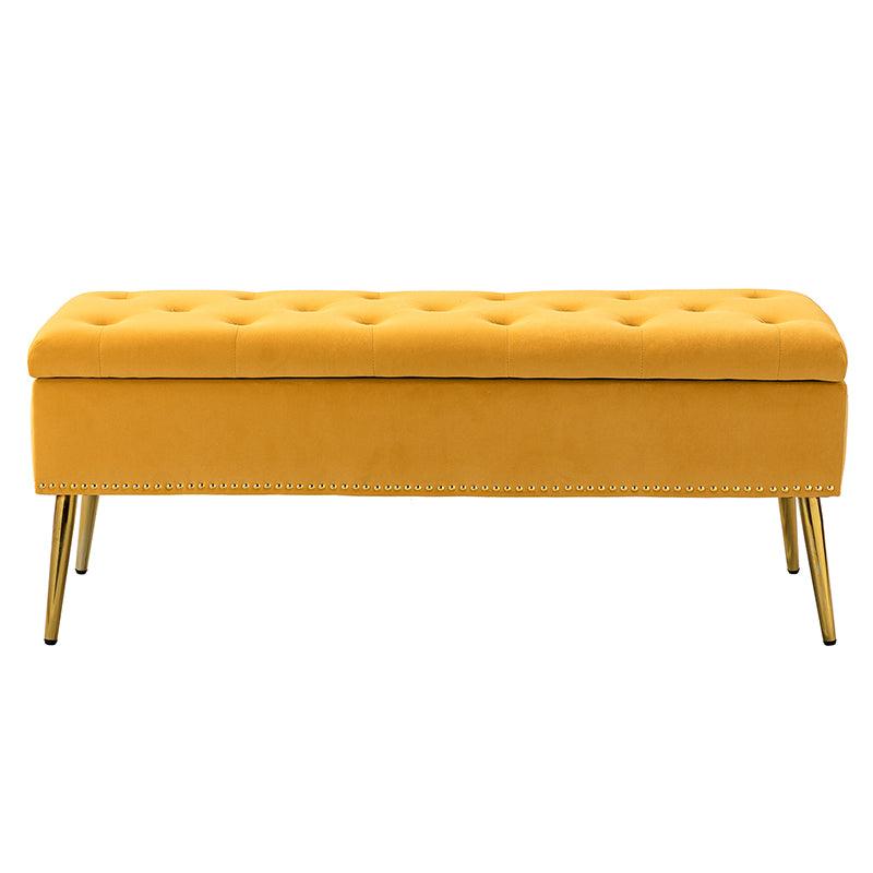 Lenore Upholstered Storage Bench with Cushion Seat - Modern Upholstered Ottoman for Bedroom, Living Room & Entryway - Multi-Functional Storage Furniture for Home Organization