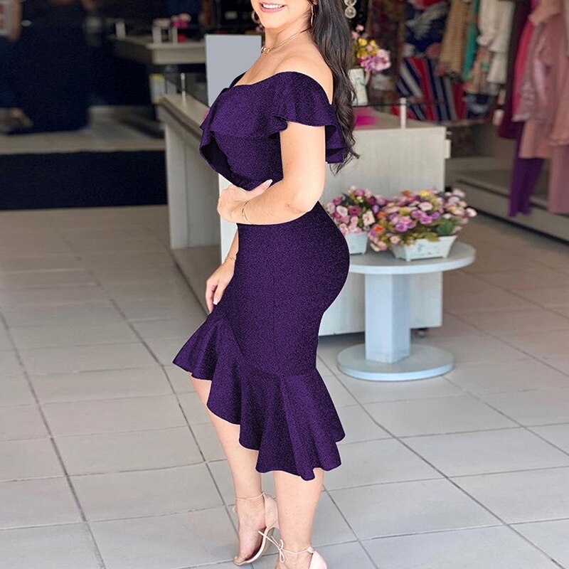 Elegant Women's Asymmetrical Mermaid Dress - Sexy Bodycon Evening Gown for Prom, Party & Special Occasions