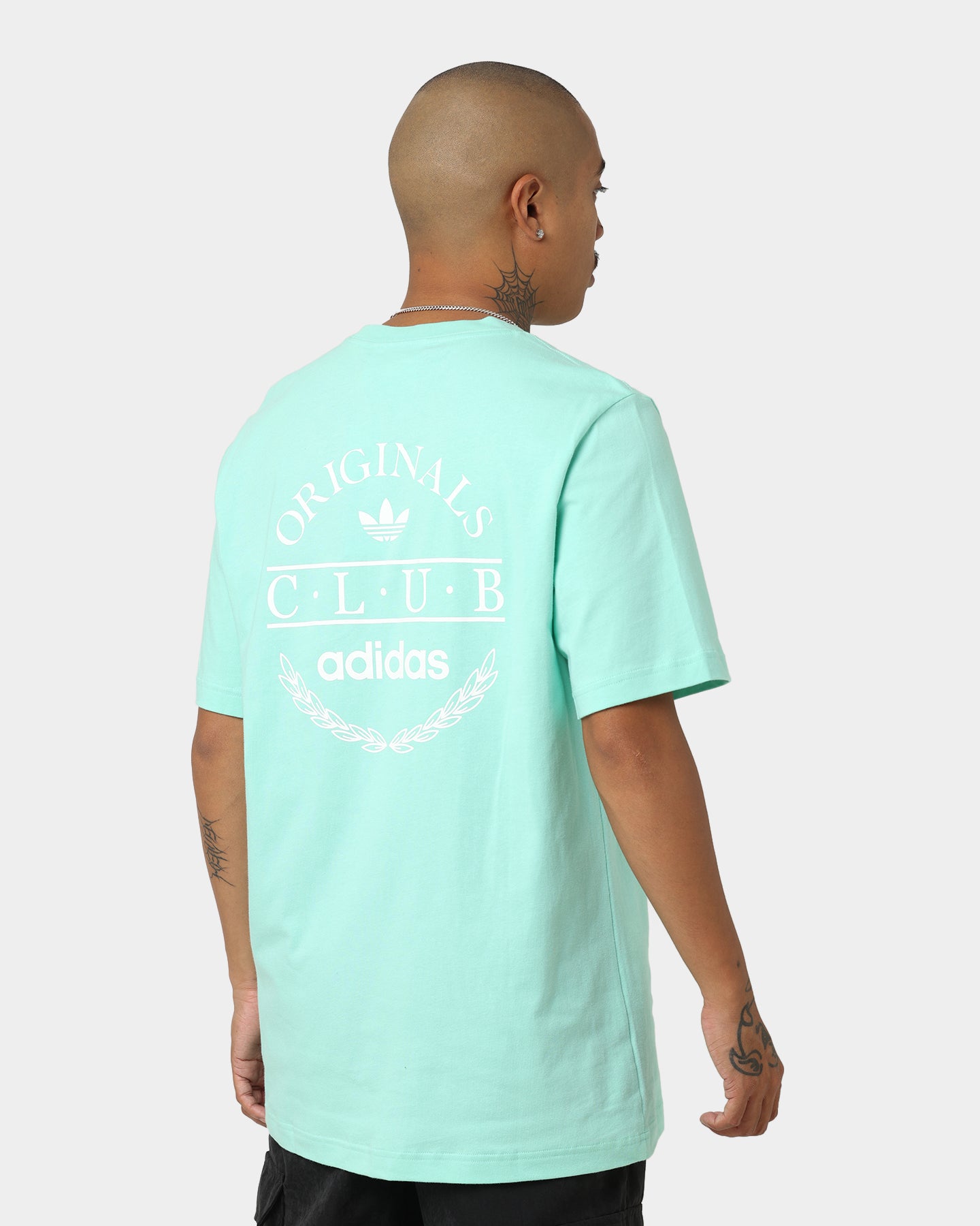 Adidas Club Logo T-Shirt for Men - Comfortable Cotton Casual Tee - Easy Green Color - Perfect for Gym, Workout & Everyday Wear