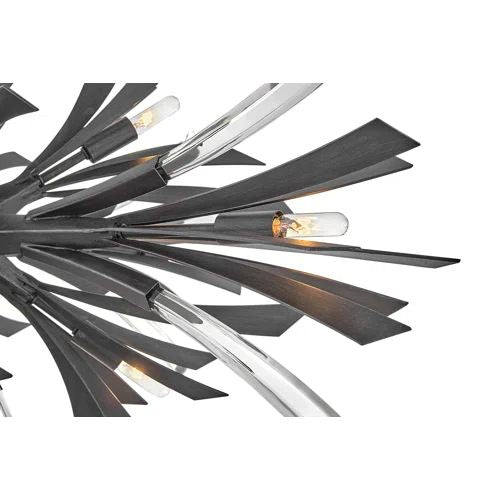 Elegant 13-Light Crystal Chandelier with Bergamot Design - Perfect for Dining Room, Living Room & Bedroom Lighting