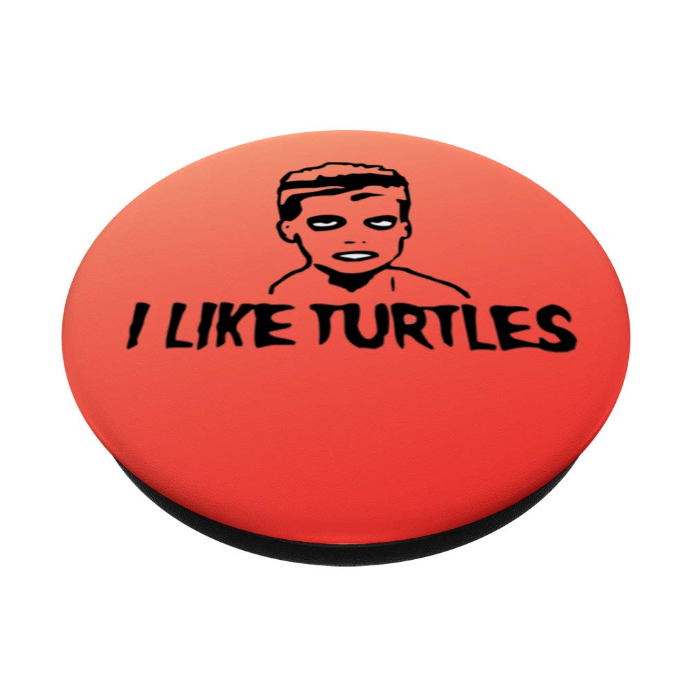 Jonathan the Zombie 'I Like Turtles' PopSockets Swappable Phone Grip - Interchangeable Stand & Holder for iPhone, Samsung, Tablets - Perfect for Selfies, Gaming, and Everyday Use
