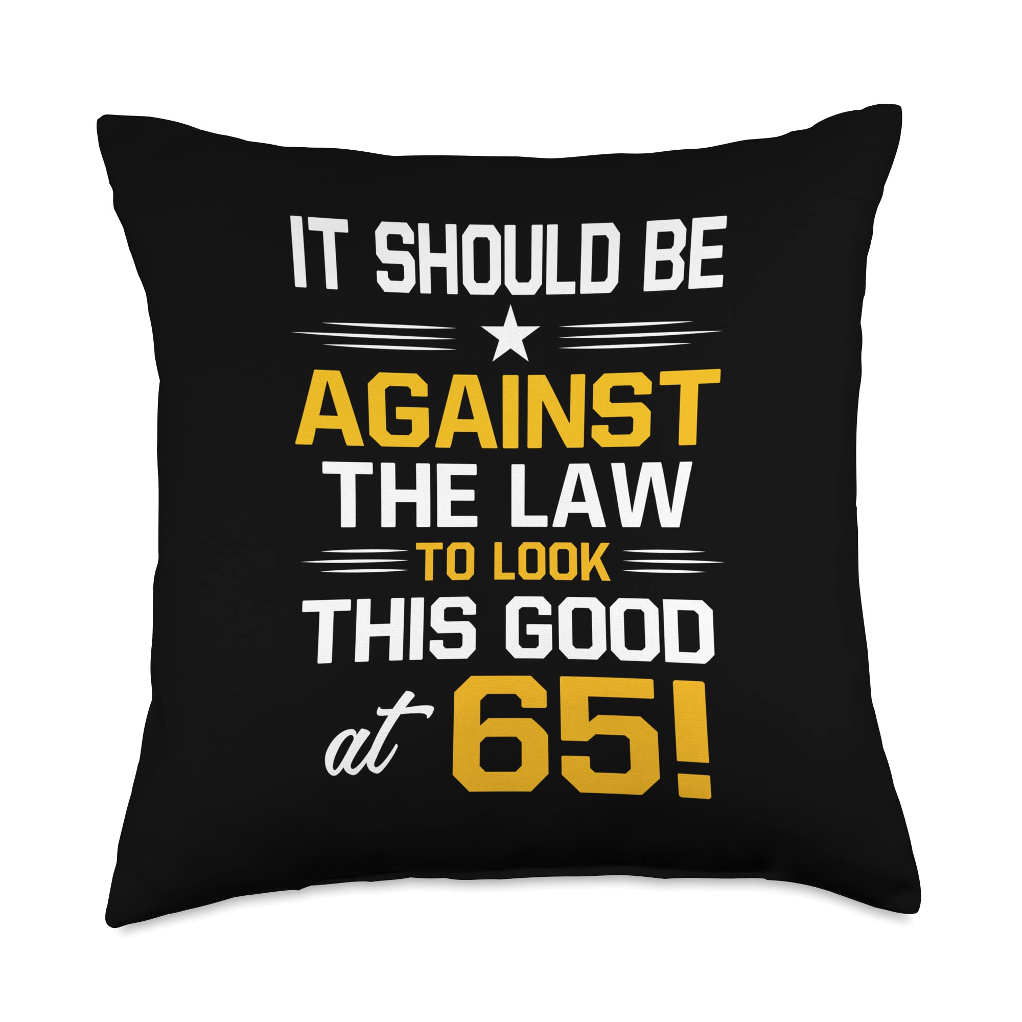 65th Birthday Gifts for Men & Women - 18x18 Inch Multicolor Throw Pillow - Perfect for 65 Years Old Celebration, Home Decor & Party Decorations