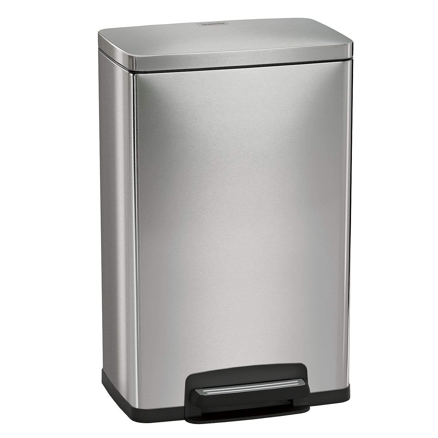 Tramontina 13 Gallon Stainless Steel Step Trash Can with 2 Freshener Cartridges - Odor-Free Kitchen & Office Waste Bin for Home & Commercial Use