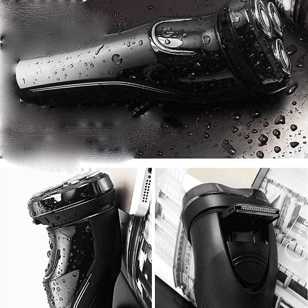 Premium 3D Floating Electric Shaver for Men - Rechargeable & Waterproof Wet/Dry Rotary Shaver with Advanced Cutting System - Perfect Gift for Husband, Father & Son (Black) | Ideal for Travel, Daily Grooming & Sensitive Skin Care