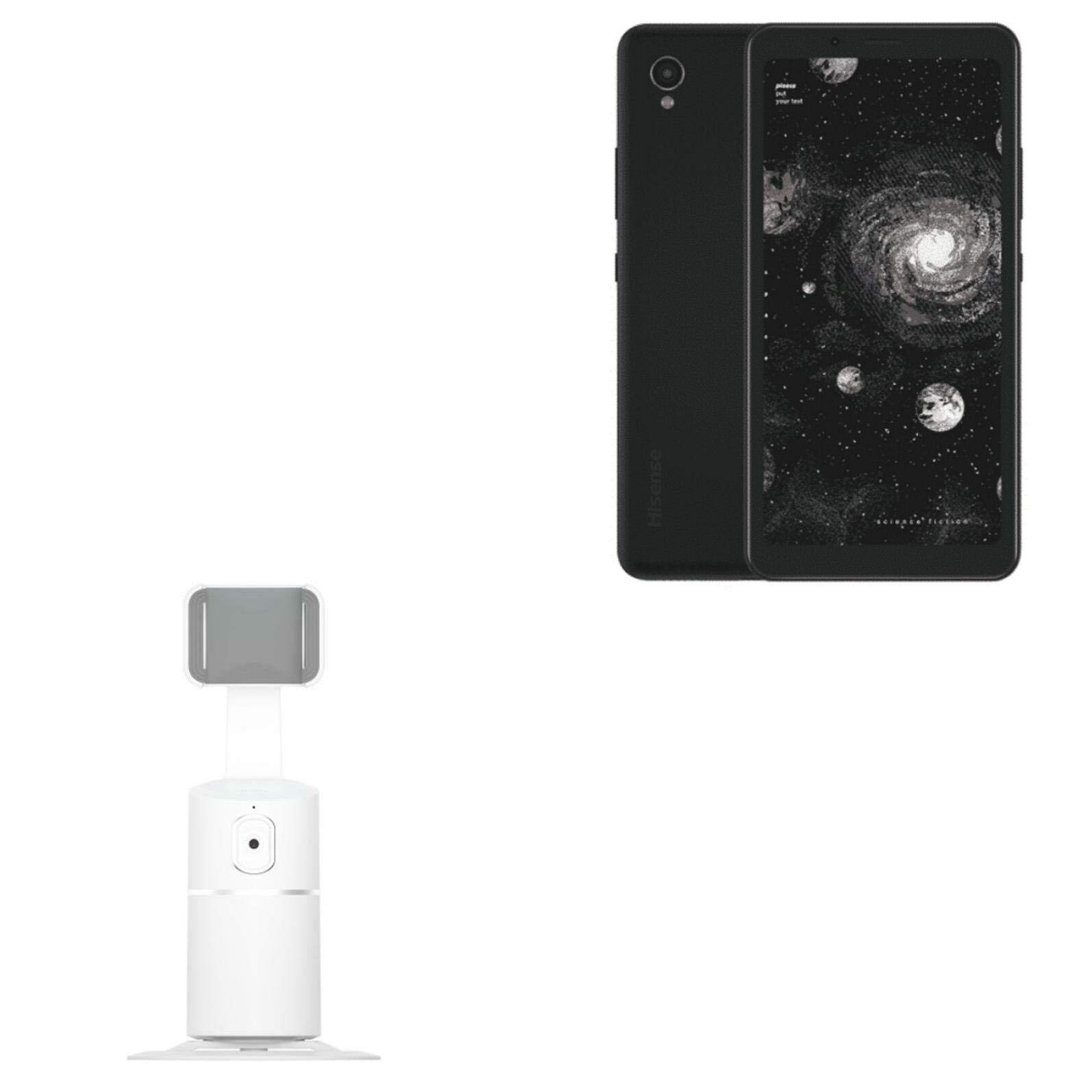 BoxWave HiSense A5 Pro CC Stand and Mount - 360° Rotating Selfie Stand with Facial Tracking for HiSense A5 Pro CC E-Reader (Winter White) - Perfect for Video Calls, Live Streaming & Hands-Free Reading