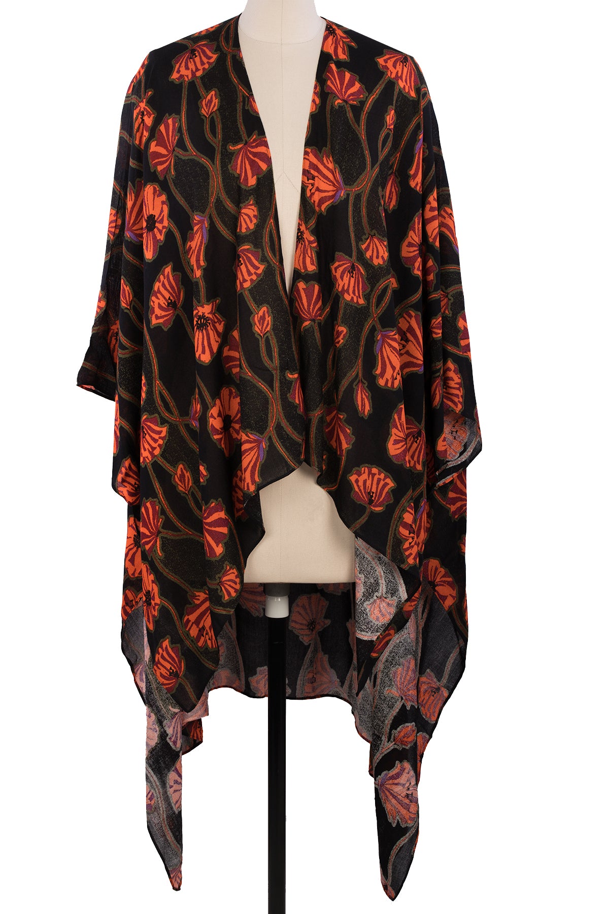 Stylish Poppy Field Casual Kimono for Women - Lightweight Summer Cover Up - Perfect for Beach, Vacation, and Boho Outfits