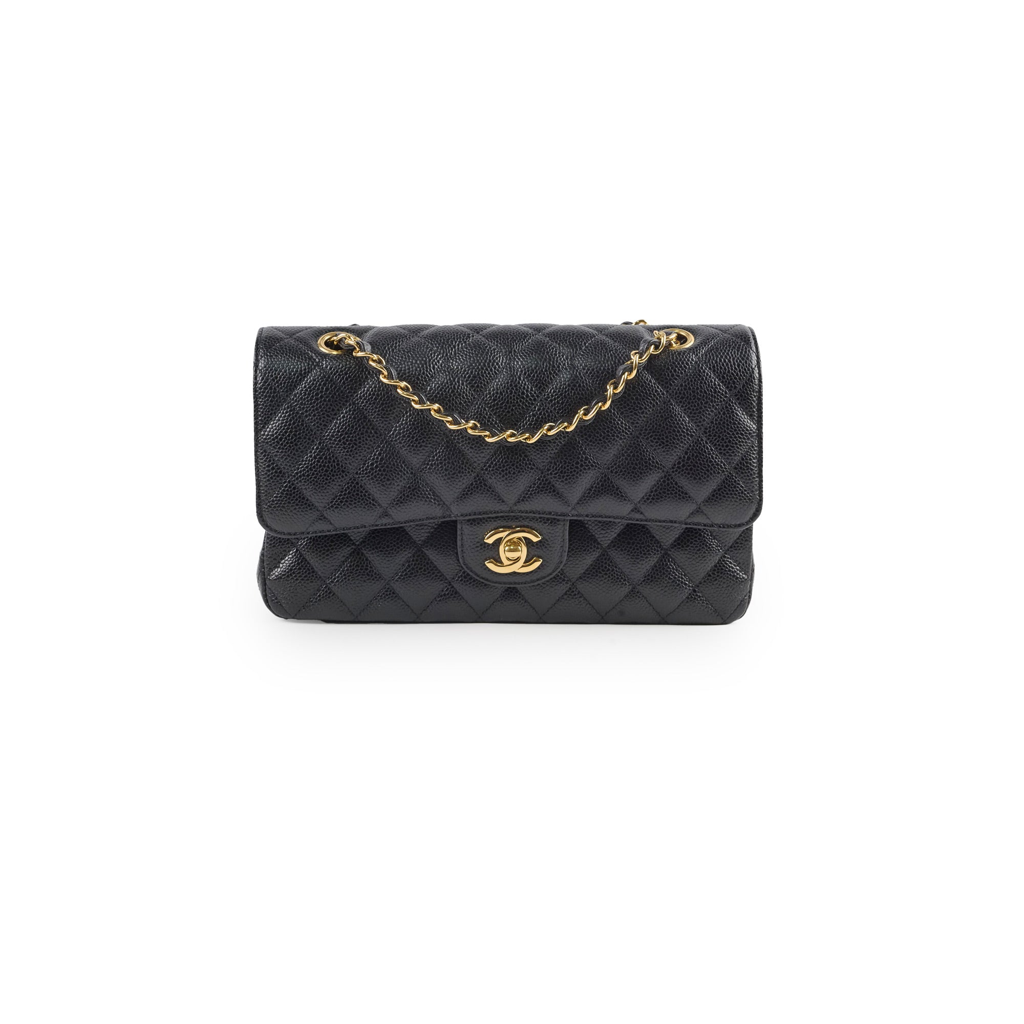 Chanel Classic Caviar Medium M/L Flap Bag Black 24 Series - Luxury Designer Handbag for Women, Perfect for Work, Evening Events & Special Occasions