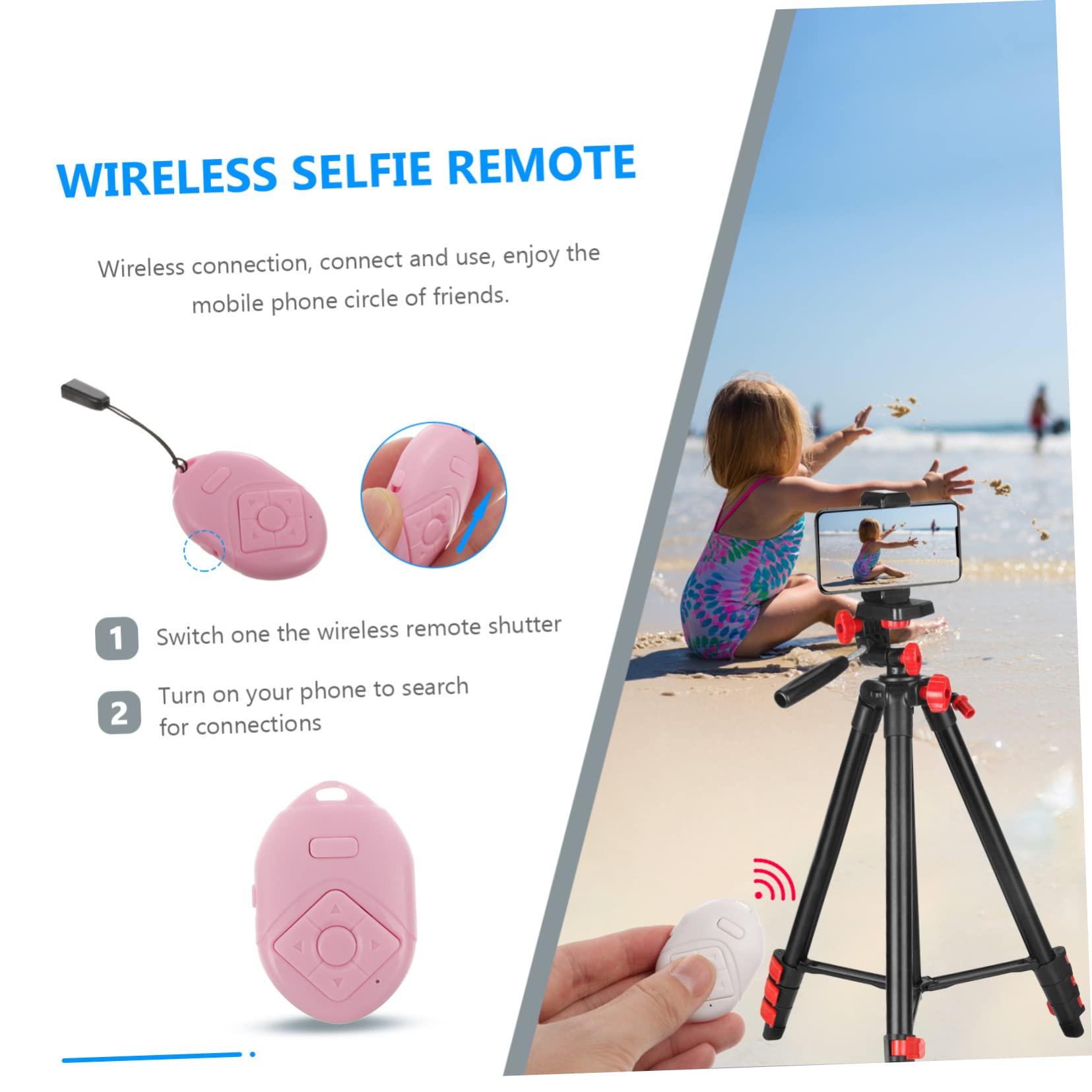 UKCOCO Wireless WiFi Camera Remote Control - 1PC Shutter Trigger for Smartphone Selfie, Compatible with iPhone & Android - Perfect for Photography, Vlogging, and Group Shots