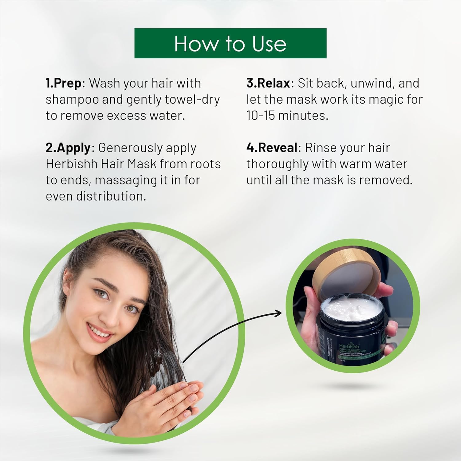 Herbishh Chestnut Brown Hair Color Shampoo Set - 3 Bottles with Deep Conditioning Hair Mask & Styling Brush | At-Home Hair Coloring & Nourishment for Vibrant, Long-Lasting Color