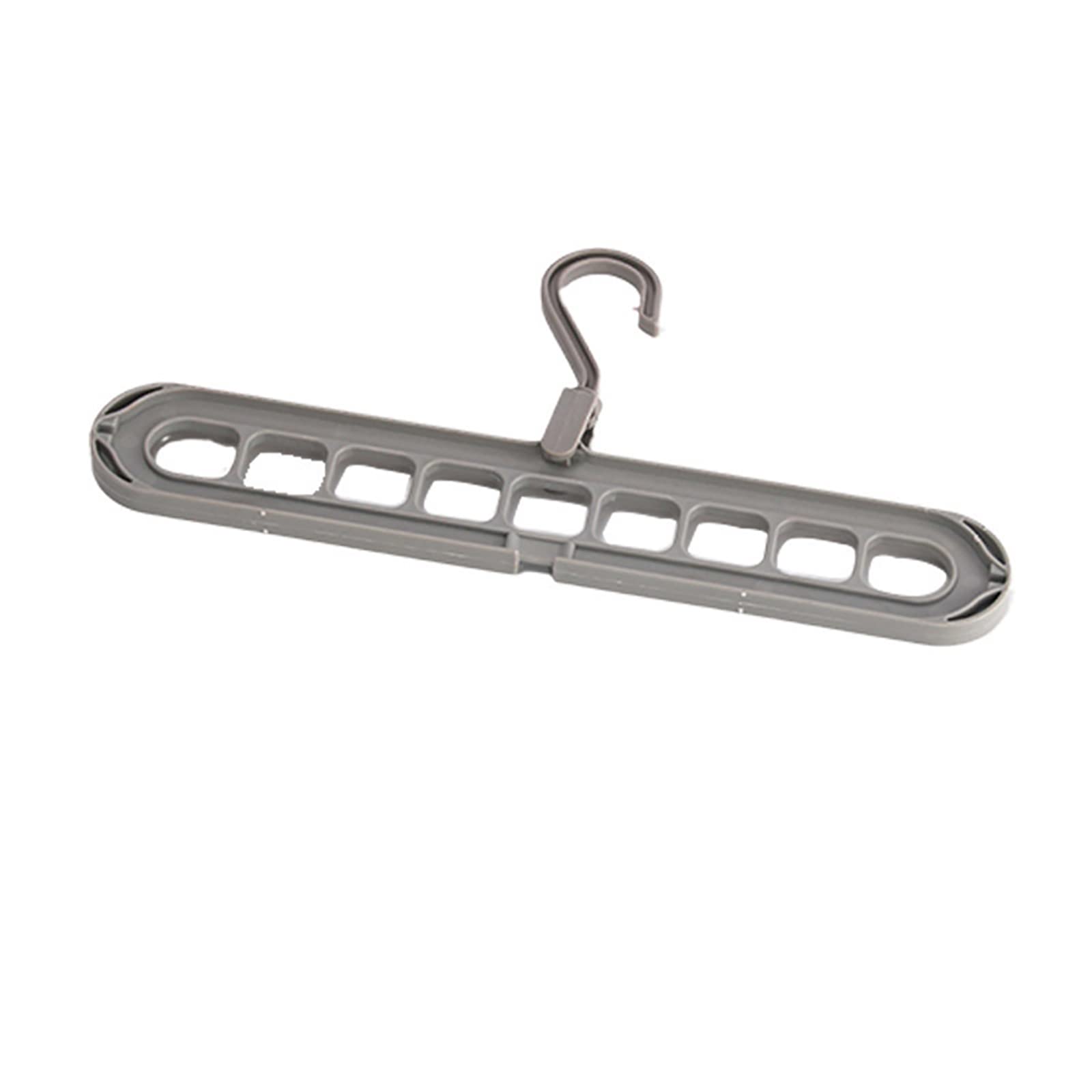 Space Saving 9-Hole Clothes Hanger Organizer - Multi-Functional Wardrobe Hanger for Shirts, Pants & Dresses (Gray) - Perfect for Closet Organization & Small Spaces