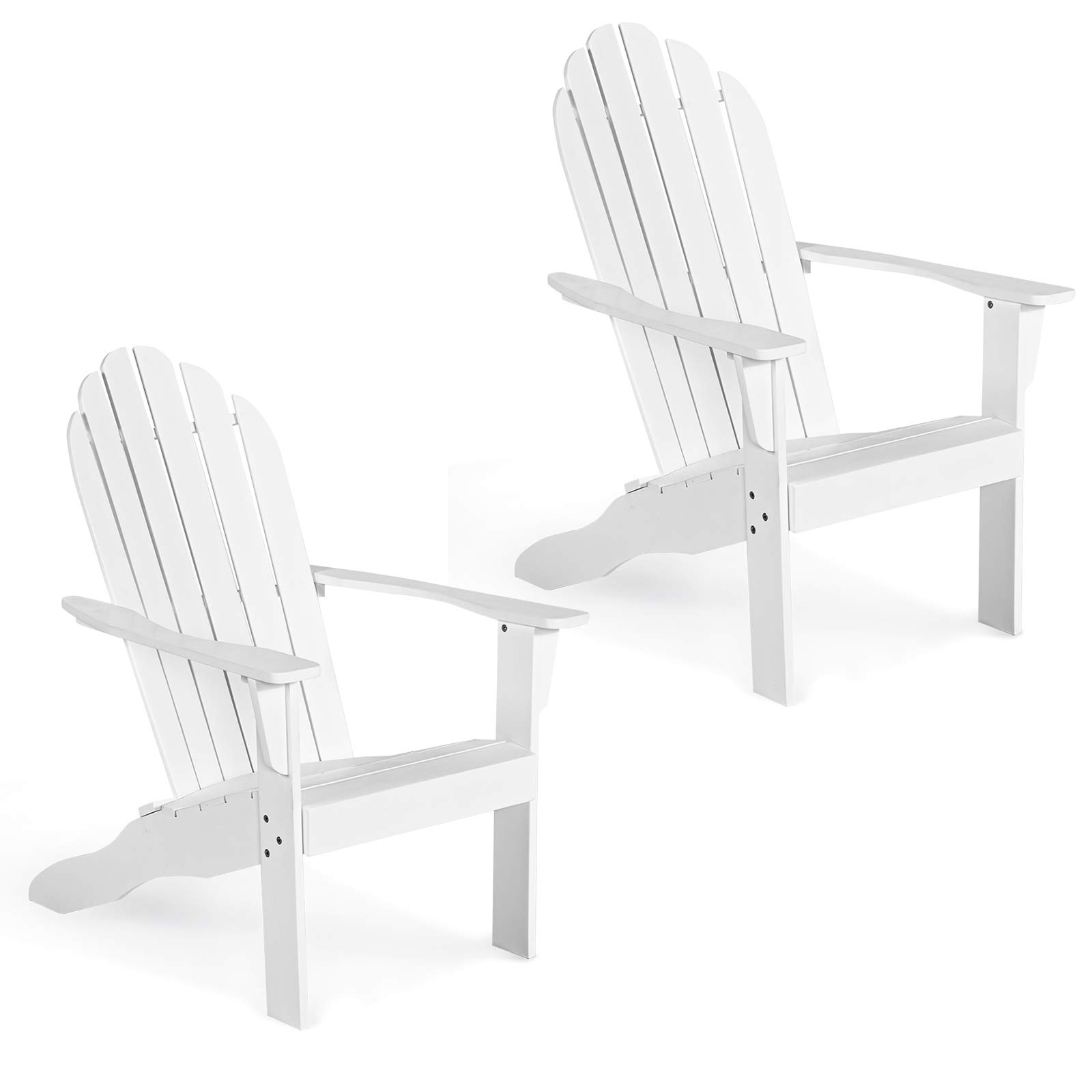 Giantex Acacia Wood Adirondack Chair Set of 2 - 350 lbs Weight Capacity, Outdoor Lounge Armchairs for Patio, Garden, Poolside, Deck & Backyard - Perfect for Relaxing, Sunbathing & Fire Pit Gatherings