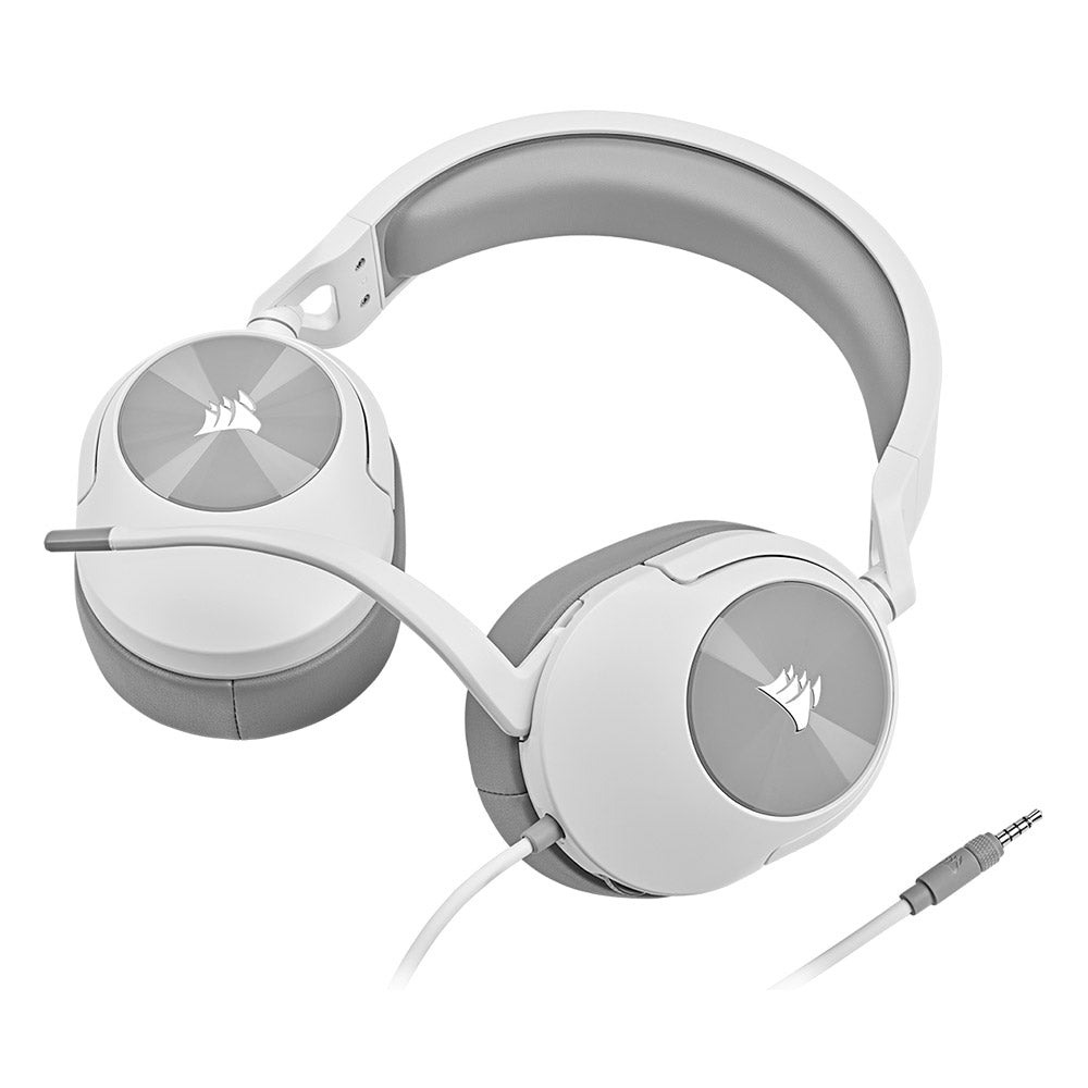 Corsair HS55 Stereo Gaming Headset - Lightweight Comfort, Crystal Clear Sound, Multi-Platform Compatibility for PC, PS5, Xbox - Perfect for Competitive Gaming & Streaming (White)