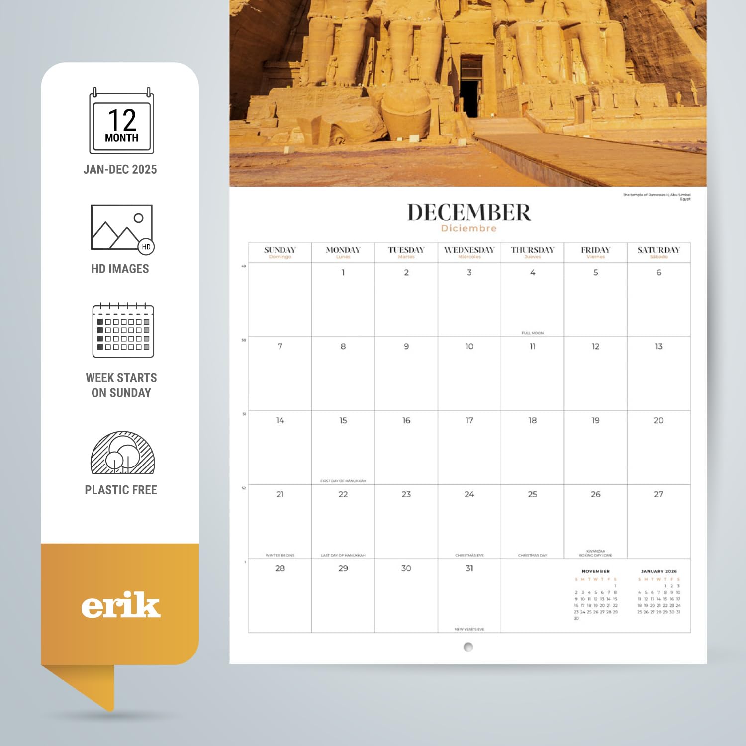 2025 Beautiful Places Wall Calendar - 12