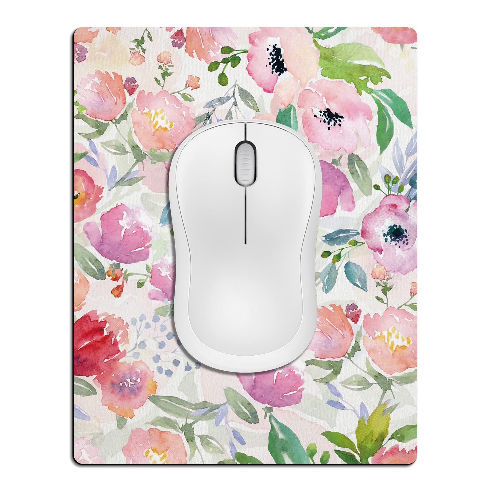 Cute Small Mouse Pad for Wireless Mouse & Laptop - Mini Travel Mousepad with Floral Design, 5.5 x 7 Inches - Portable Desk Decor for Women, Office & Home Use