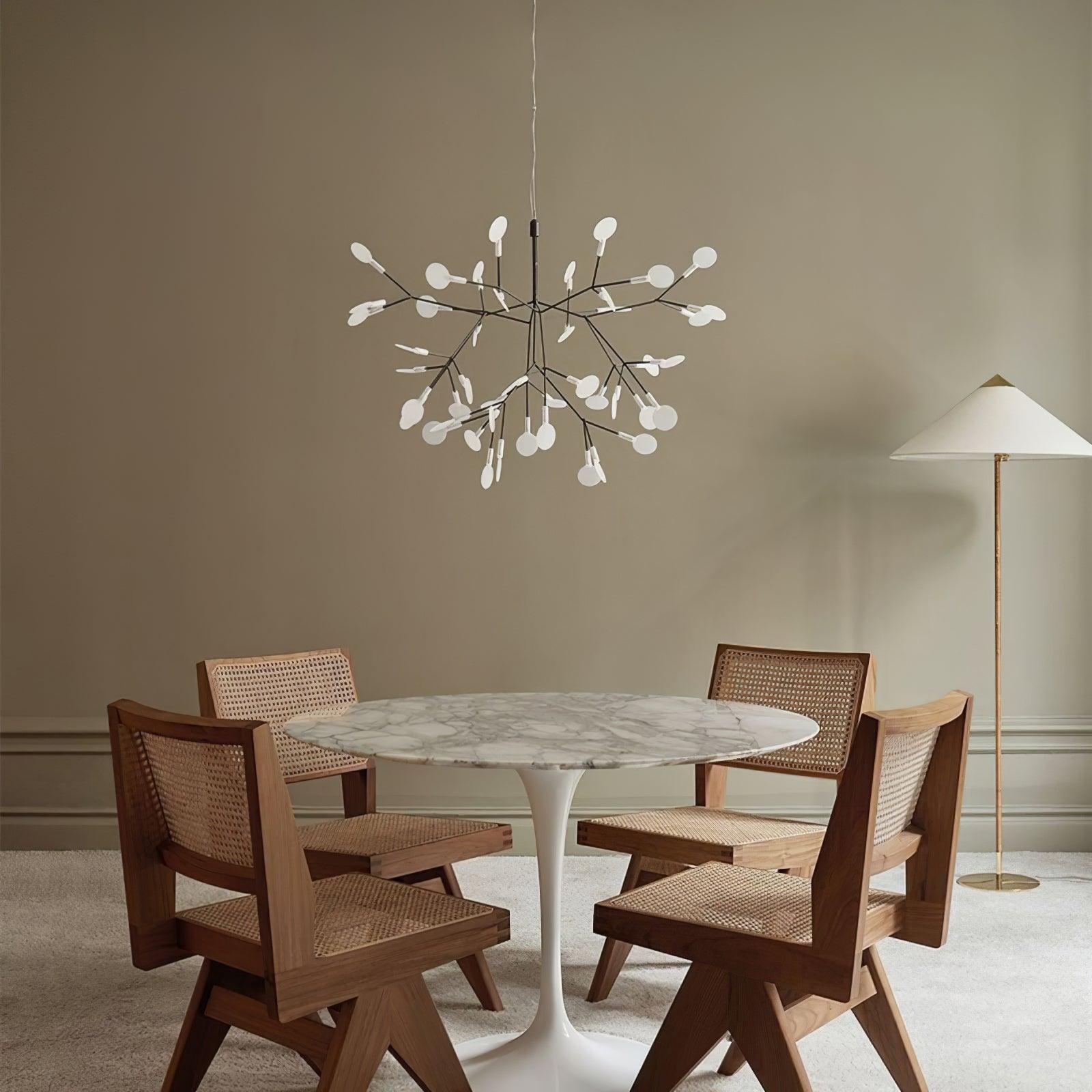 Stylish Black Firefly LED Chandelier - Modern Crystal Ceiling Light Fixture for Dining Room, Bedroom & Living Room Decor
