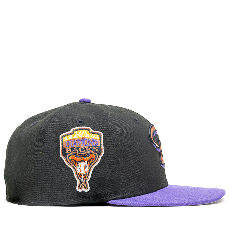 New Era Arizona Diamondbacks 59FIFTY Fitted Hat - Black/Purple Snapback Cap for Baseball Fans & Streetwear Style