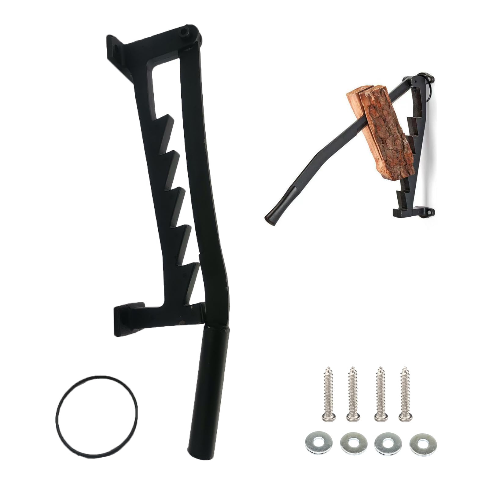 iMeshbean Wall Mount Steel Firewood Splitter - Heavy Duty Kindling Maker for Indoor & Outdoor Use | Log Splitter & Wood Cracker Tool for Fireplace, Camping, and Home Heating