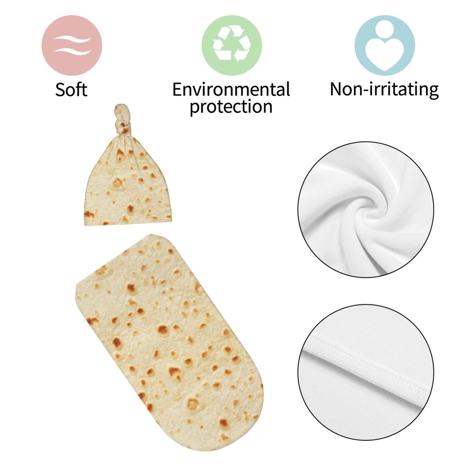 Soft Baby Burrito Swaddle Blanket - Newborn Sleeping Sack Wrap for Infants 0-6 Months | Cute Tortilla-Themed Swaddling Blanket for Nursery, Photo Shoots & Baby Showers