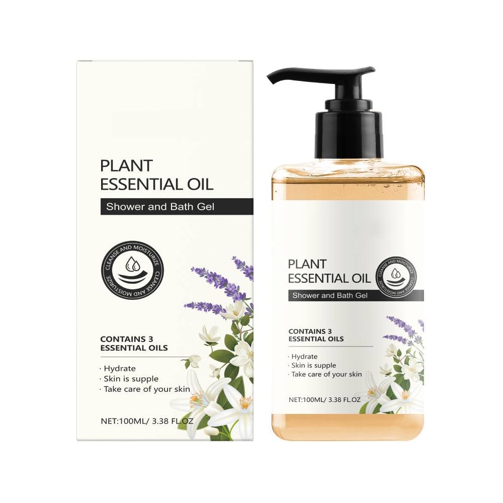 Lavender & Chamomile Essential Oil Shower Gel - Hydrating & Nourishing Body Wash for Dry Skin - Relaxing Aromatherapy Bath Gel - 100ml/3.38 Fl Oz - Perfect for Stress Relief & Nighttime Relaxation Routine