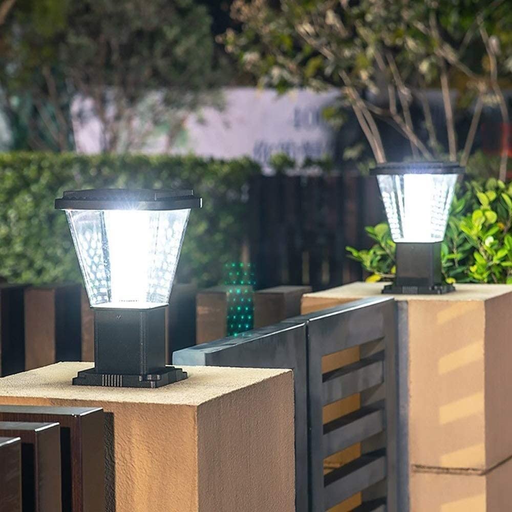 Solar Post Lights Outdoor Waterproof - IP55 LED Deck Post Cap Lights for Fence, Yard, Patio, Garden & Park - Landscape Lighting for Pathways, Driveways & Doorposts - Solar Powered & Energy Efficient