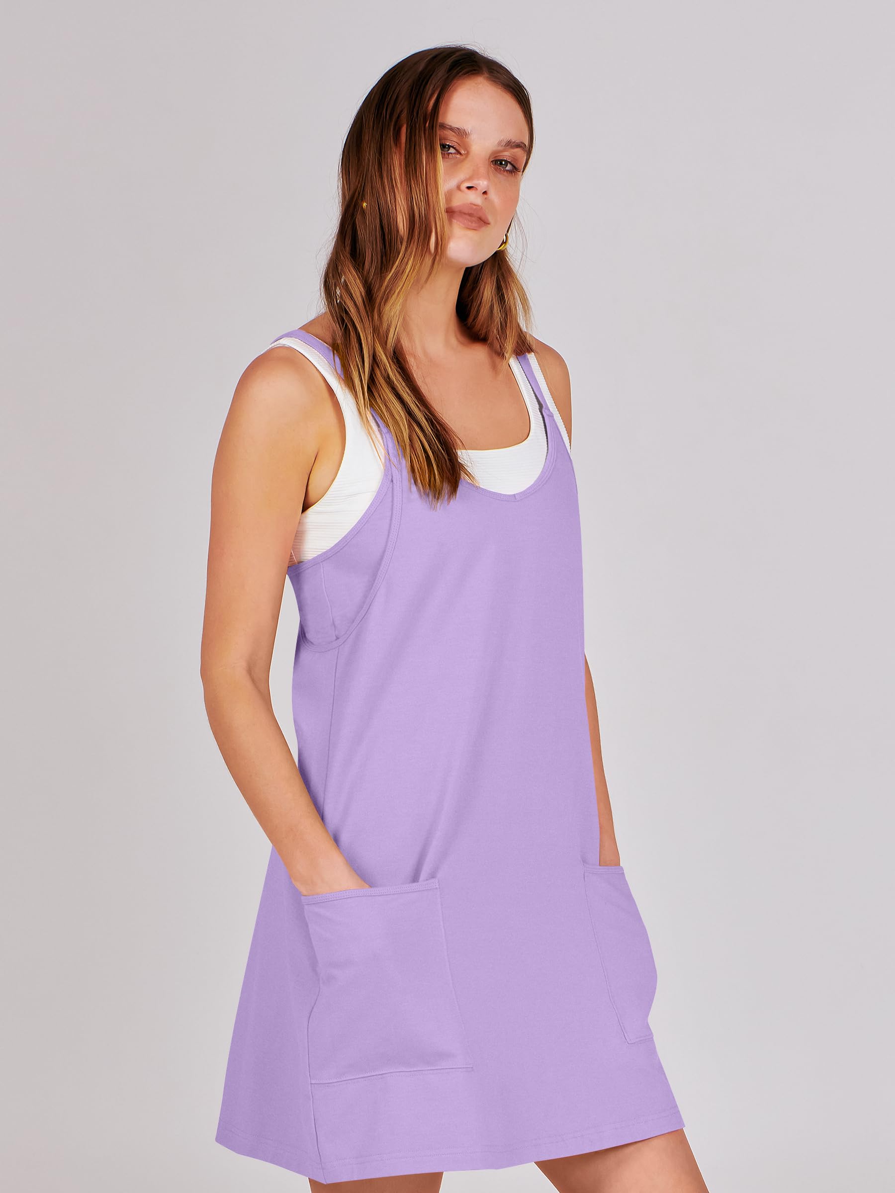 ANRABESS Women's Athletic Dress - Summer Tennis Workout Dress with Built-in Shorts, Active Sports Mini Romper for Gym, Running, Yoga & Vacation Travel Outfits