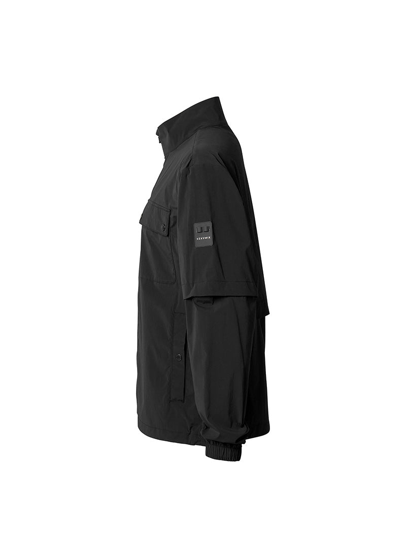 Big Pocket Detachable Jacket - Waterproof Windbreaker with Removable Hood for Outdoor Hiking & Travel - Men's Lightweight Packable Jacket for Camping, Running & Daily Wear