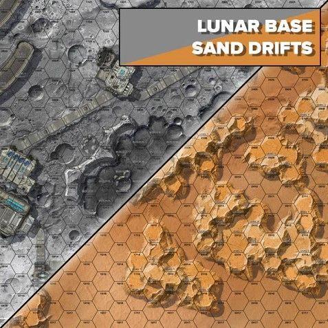 BattleTech BattleMap - Alien Lunar Base & Sand Drifts Terrain for Tabletop Wargaming | Sci-Fi RPG Game Accessories | Perfect for Warhammer 40K, Starfinder & Mech Combat Scenarios
