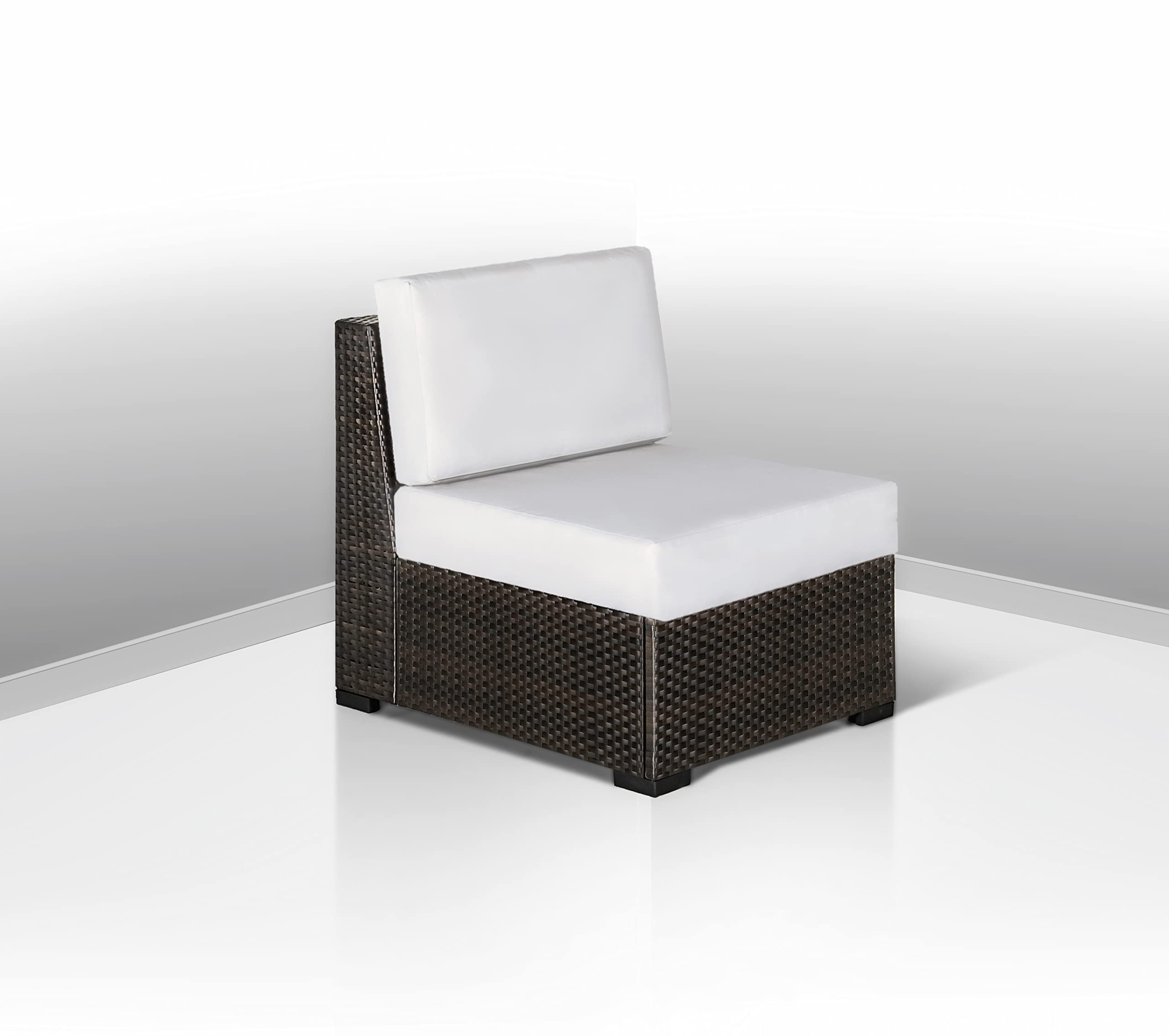 Outland Living Sunshine Coast Patio Chair - All-Weather HDPE Wicker Outdoor Furniture with Weather-Resistant Cushions, Aluminum Frame, Brown - Perfect for Backyard, Garden, Poolside & Patio Relaxation