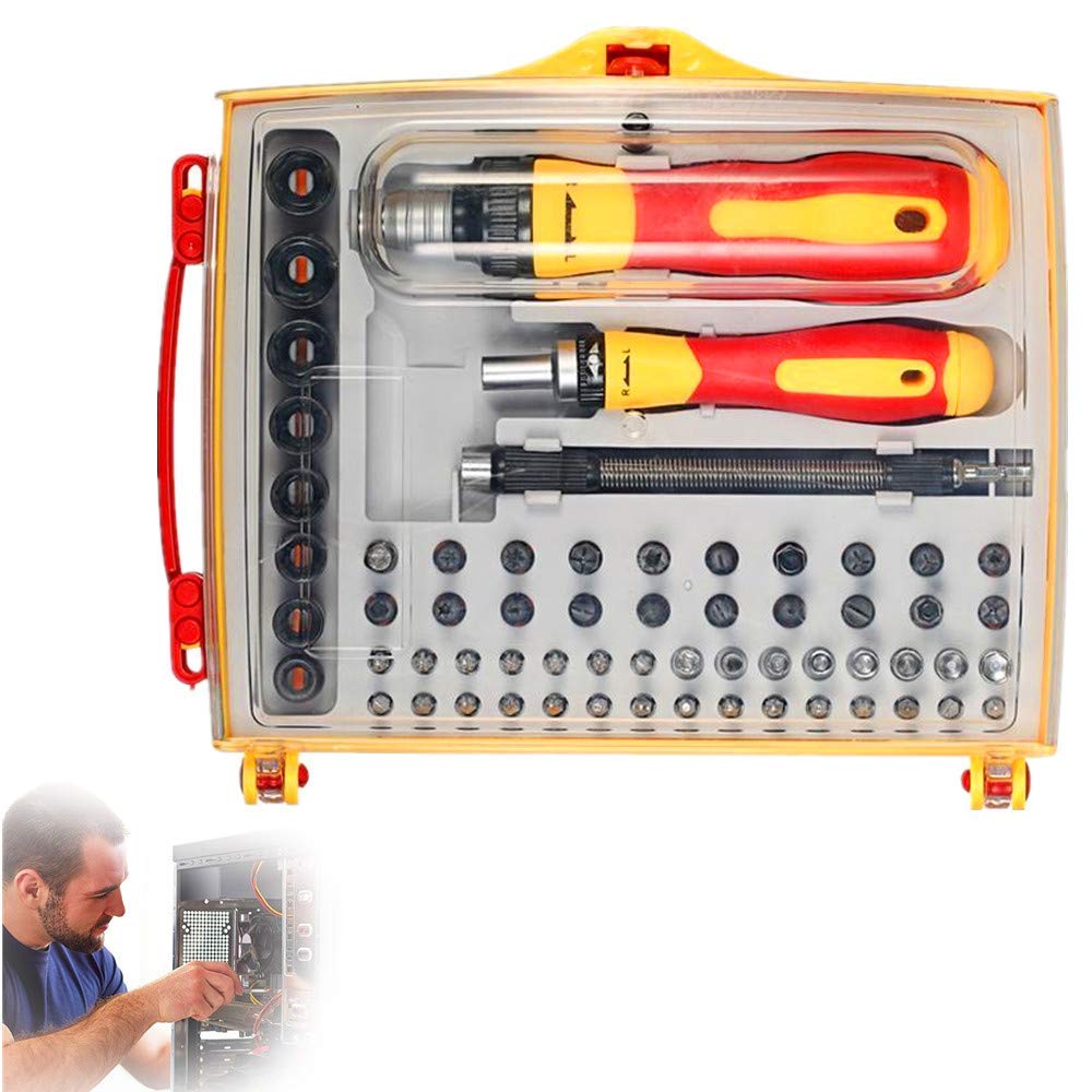 62 in 1 Professional Magnetic Screwdriver Set with Precision Bits - Electronics Repair Tool Kit for iPhone, Samsung, MacBook, Watch, Tablet & Glasses - Perfect for DIY Home Repairs & Tech Maintenance