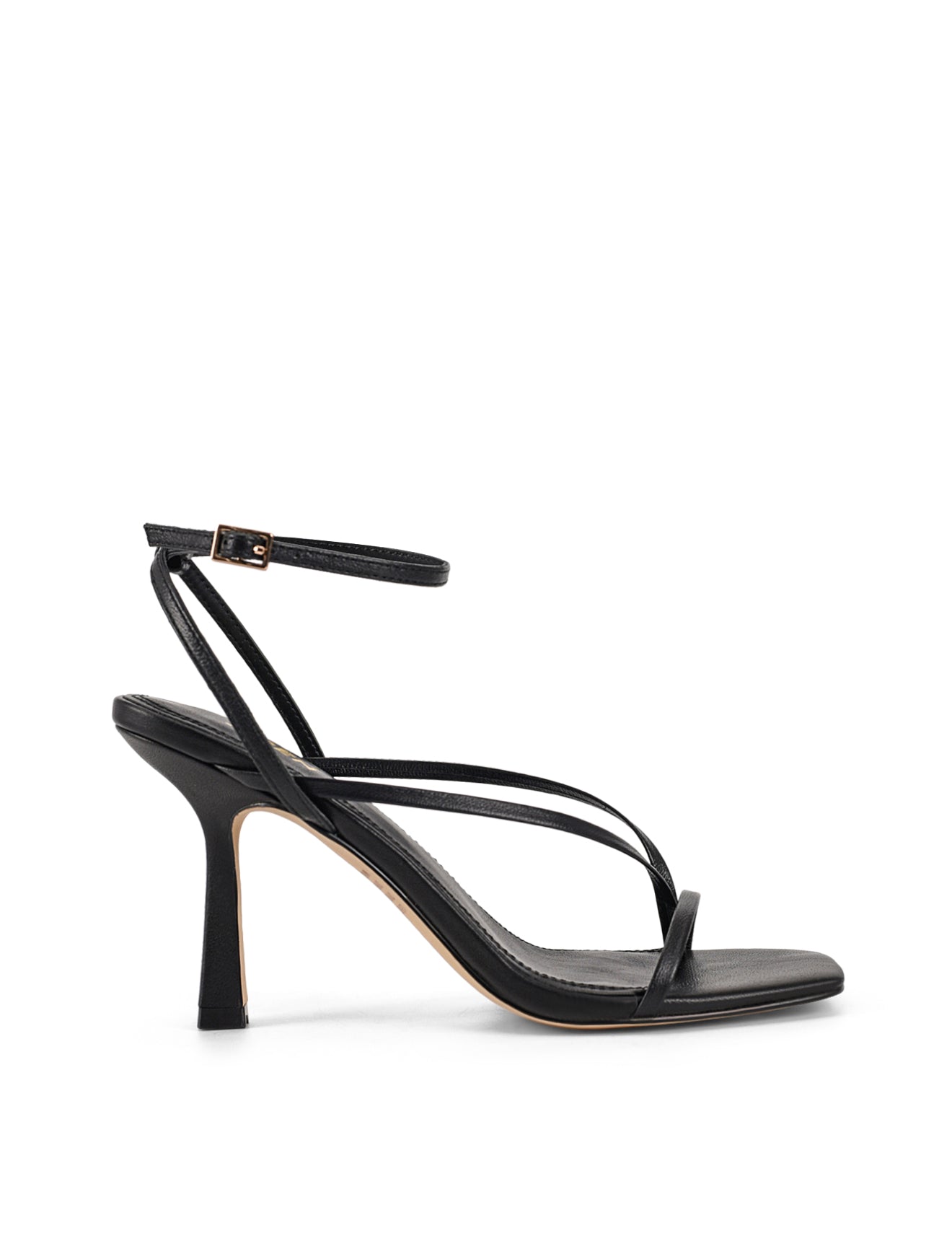 Black Leather Spice Strappy Sandals - Women's Fashion Summer Sandals for Beach, Vacation & Casual Outfits