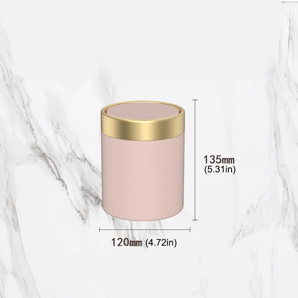 Stainless Steel Kitchen Trash Can with Shake Lid - 1.5L Small Garbage Bin for Office, Living Room, Bedroom & Bathroom - Modern Cylindrical Waste Basket for Home & Workspaces (Color: F)
