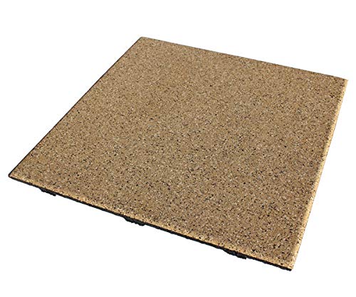 Premium 1-Inch Thick Rubber Gym Floor Mats - Shock Absorbing & Noise Reducing Exercise Tiles - 2'x2' Interlocking Tiles (4 Sq Ft Coverage) - Ideal for Home Gyms, Weight Rooms & Play Areas - 10% Blue Color Option