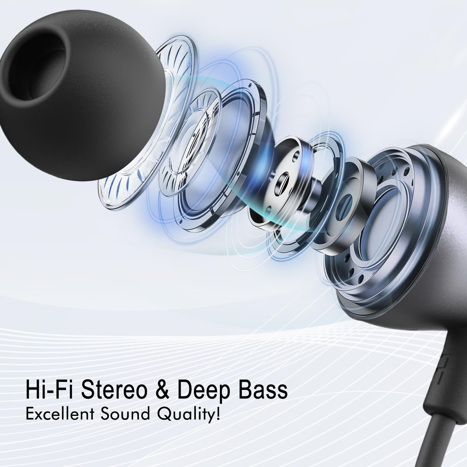 GEVO USB Wired Earbuds with Microphone - Noise Cancelling In-Ear Headphones for PC, Laptop (6.6FT Cable) - Volume Control & Mute Button - Perfect for Office Work, Live Streaming & Gaming Headsets