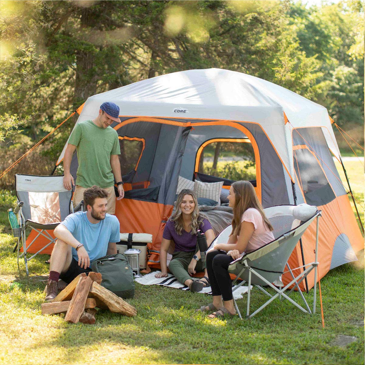 4 & 6 Person CORE Cabin Tent - Lightweight Portable Camping Tent with Carry Bag & Gear Loft Organizer | Perfect for Family Camping, Backpacking & Outdoor Adventures | Weather-Resistant for Car Camping & Music Festivals