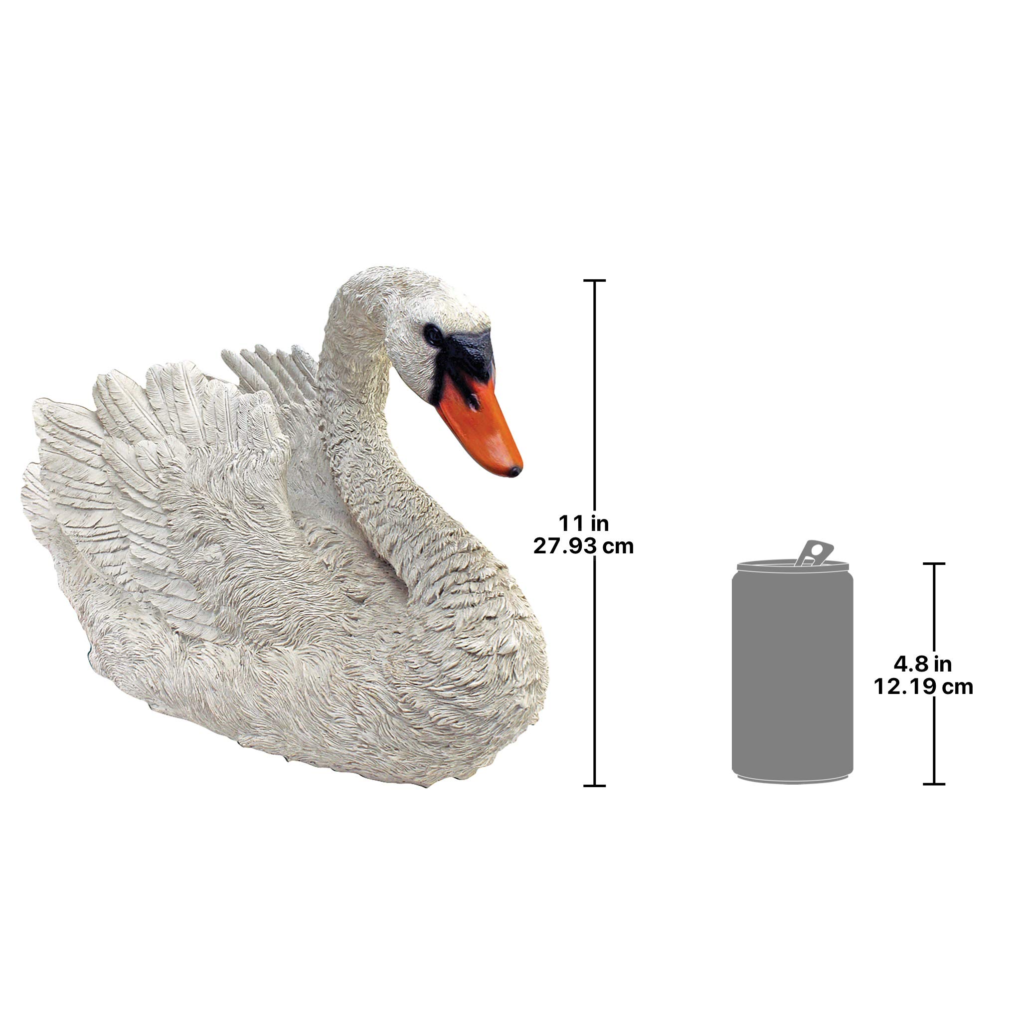 Design Toscano White Swan Garden Statues - Set of 2 Elegant 18