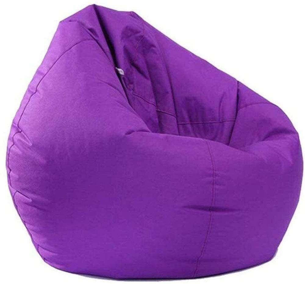 Soft Bean Bag Chair for Kids & Adults - Unfilled Stuffed Animal Storage Beanbag with Removable Cover - Indoor & Outdoor Lounge Sofa for Living Room, Bedroom, Playroom (Color: F, Size: Medium)