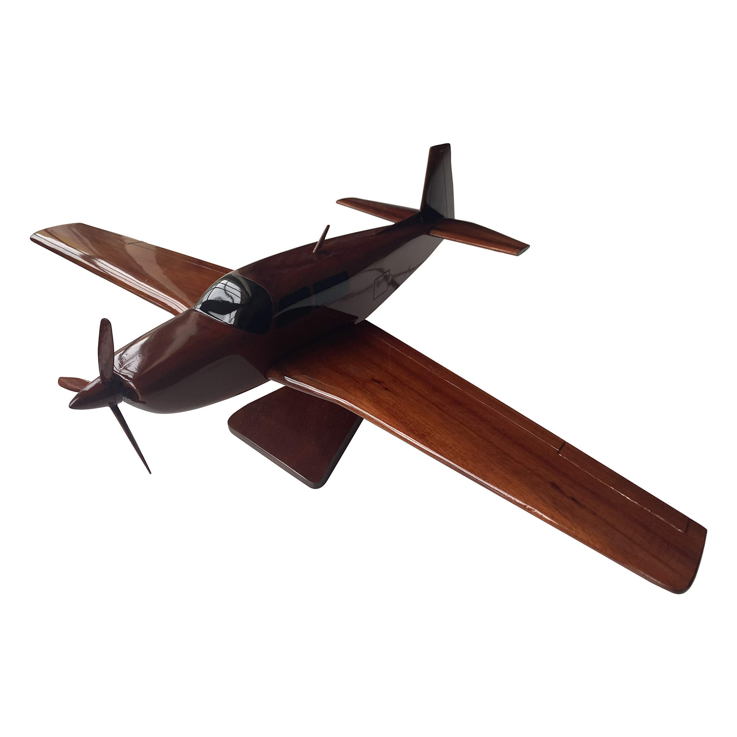 Mooney M20 Mahogany Wood Desktop Airplane Model - Handcrafted Aviation Collectible for Office Decor, Pilot Gift & Home Display